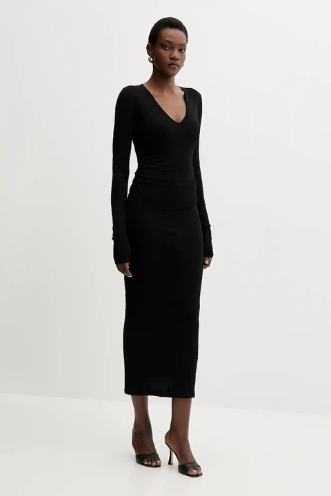 Marella sukienka kolor czarny maxi dopasowana 2523626064200 - zdjęcie produktu nr 2
