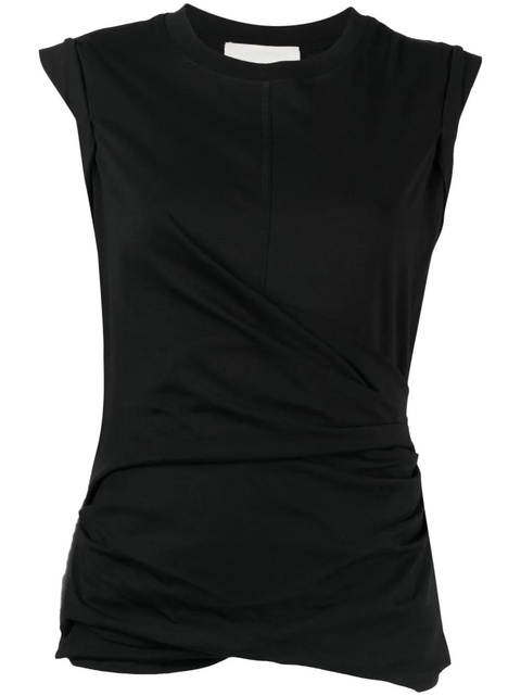 3.1 Phillip Lim draped-detail cotton tank top - Black - zdjęcie produktu nr 1