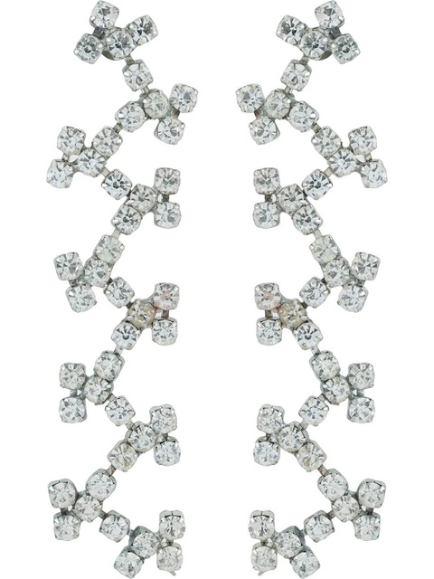 AREA cross-stitch embellished earrings - Silver - zdjęcie produktu nr 1