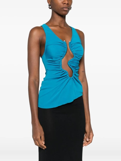 Christopher Esber cut-out ruched top - Blue - zdjęcie produktu nr 2