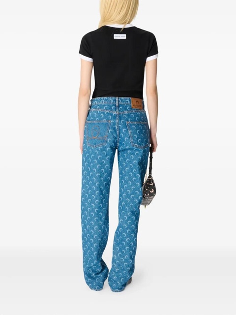 Marine Serre Moon Laser straight jeans - Blue - zdjęcie produktu nr 1