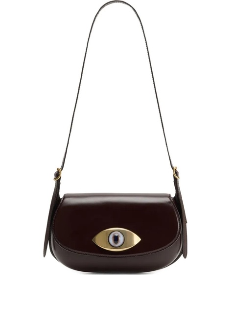 LEMAIRE Aubock eye-shaped embellishment leather shoulder bag - Brown - zdjęcie produktu nr 1