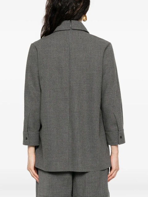 Jil Sander three-quarter-sleeve collared top - Grey - zdjęcie produktu nr 2