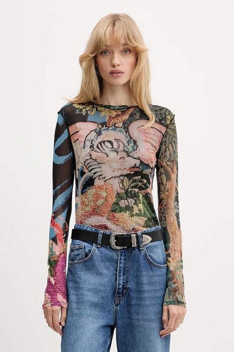Desigual longsleeve DRAGON LACROIX kolor czarny 25WWTK39 - zdjęcie produktu nr 1