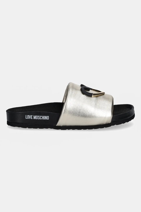 Love Moschino klapki skórzane damskie kolor złoty JA28283G1MIF0900 - zdjęcie produktu nr 1