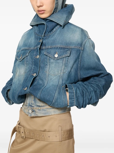 Acne Studios hooded denim jacket - 863-Mid Blue - zdjęcie produktu nr 2