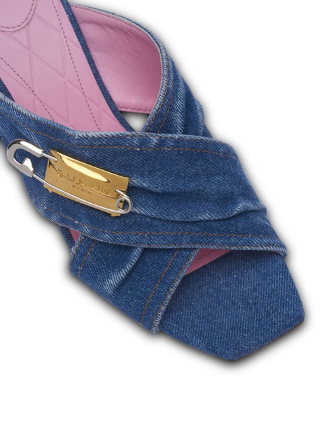 Balmain saftey-pin denim mules - Blue - zdjęcie produktu nr 2
