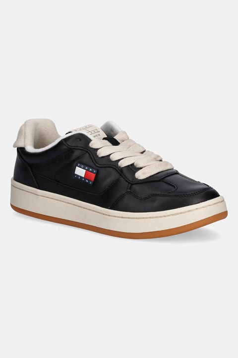 Tommy Jeans sneakersy skórzane ARCHIVE 98 WARM damskie kolor czarny EN0EN02855 - zdjęcie produktu nr 1