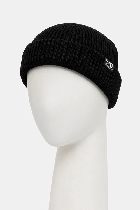 EA7 Emporio Armani czapka z dodatkiem wełny kolor czarny AF18469.7X000313 - zdjęcie produktu nr 1