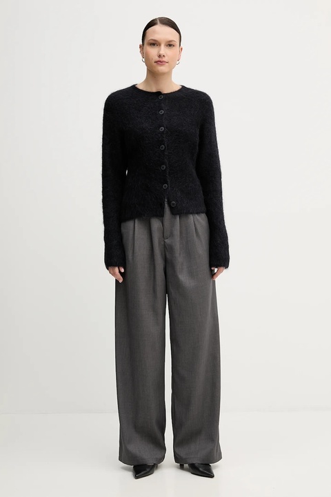 Sandro Ferrone kardigan z dodatkiem alpaki damski kolor czarny S9YBFNESPOLO - zdjęcie produktu nr 2