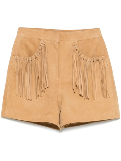 Maje fringe-detail suede shorts - Neutrals - zdjęcie produktu nr 1