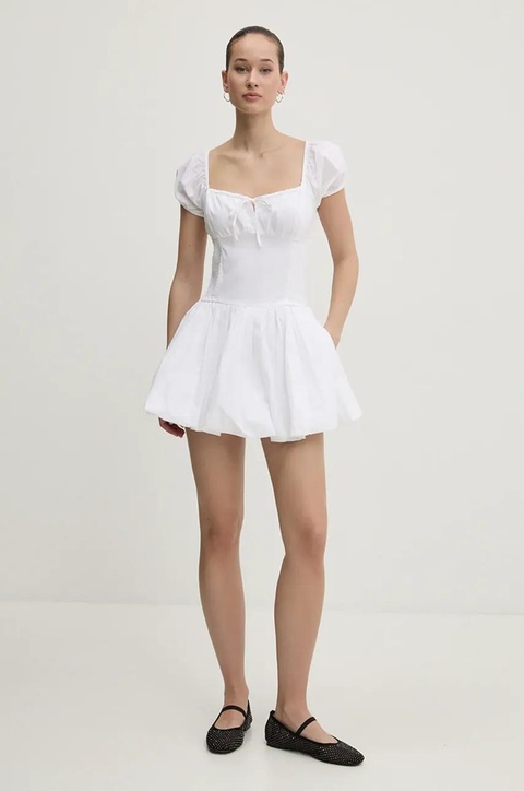 Hollister Co. sukienka bawełniana kolor biały mini rozkloszowana KI359-5085 - zdjęcie produktu nr 2