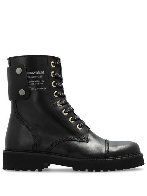 Zadig&Voltaire lace-up leather combat boots - Black - zdjęcie produktu nr 1