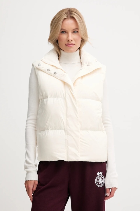 Tommy Hilfiger bezrękawnik puchowy kolor beżowy zimowy WW0WW45716 - zdjęcie produktu nr 1