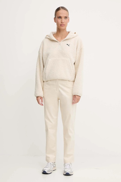 Puma bluza damska kolor beżowy z kapturem gładka 632048 - zdjęcie produktu nr 2