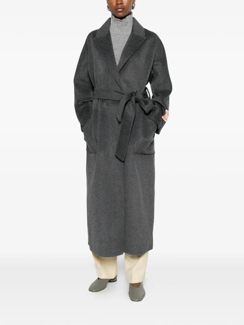 SOLOTRE peak-lapels belted coat - Grey - zdjęcie produktu nr 2