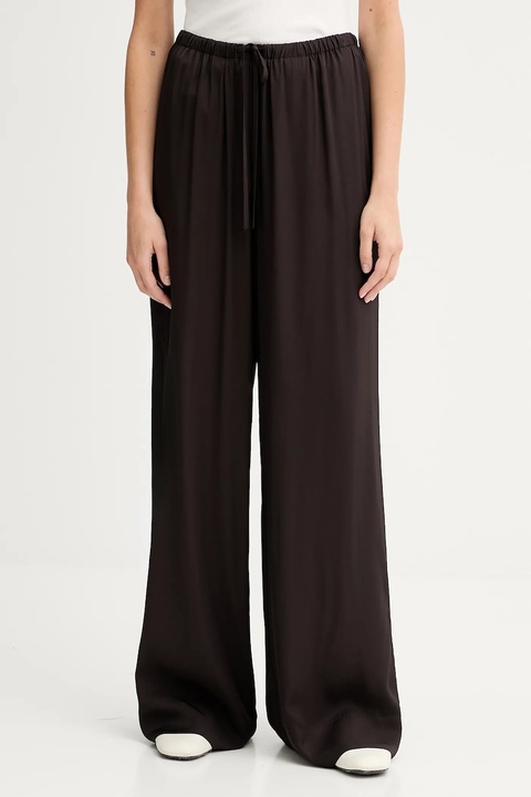 Marc O'Polo spodnie damskie kolor brązowy szerokie high waist 508116910143 - zdjęcie produktu nr 1