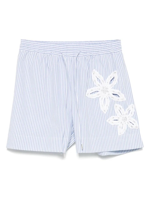 SANDRO floral-detail striped shorts - Blue - zdjęcie produktu nr 1