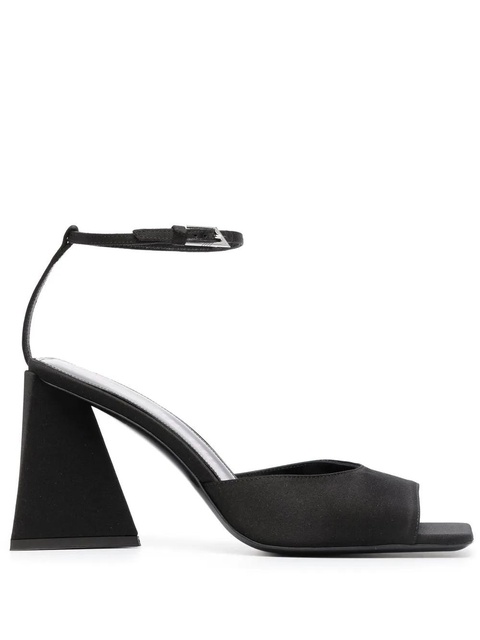 The Attico Piper 85mm satin sandals - Black - zdjęcie produktu nr 1