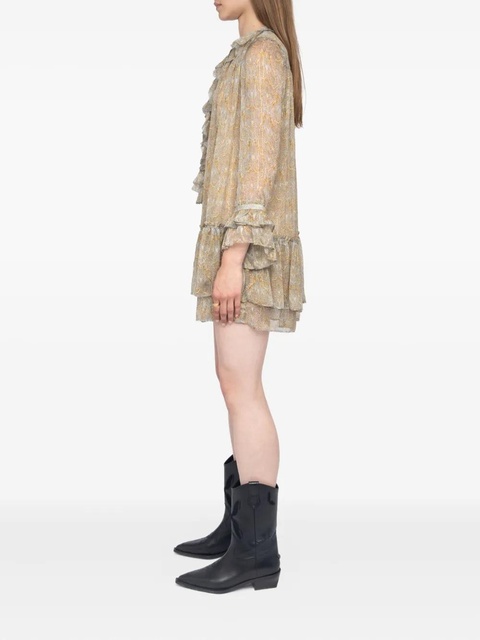 Zadig&Voltaire Ralice paisley ruffled mini dress - Neutrals - zdjęcie produktu nr 2