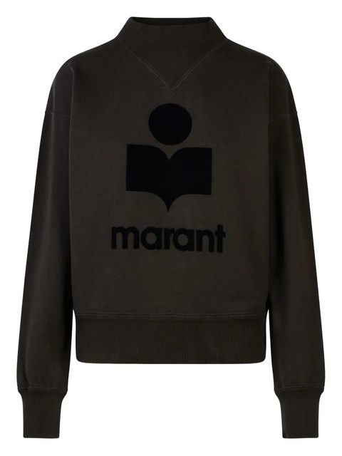 ISABEL MARANT flocked-logo crew-neck sweatshirt - Black - zdjęcie produktu nr 1