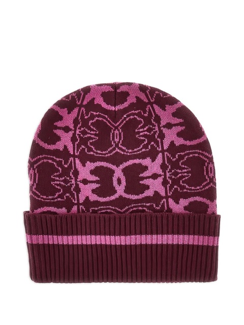 PINKO patterned beanie hat - Red - zdjęcie produktu nr 1