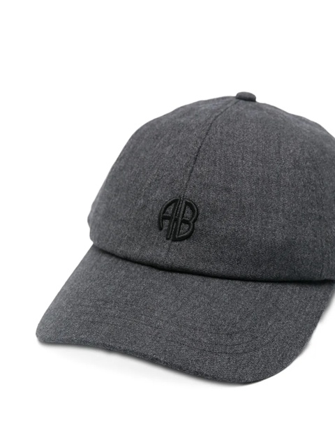 ANINE BING monogram-embroidered baseball cap - Grey - zdjęcie produktu nr 2