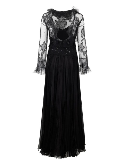 Valentino Garavani pleat-detail embellished dress - Black - zdjęcie produktu nr 1