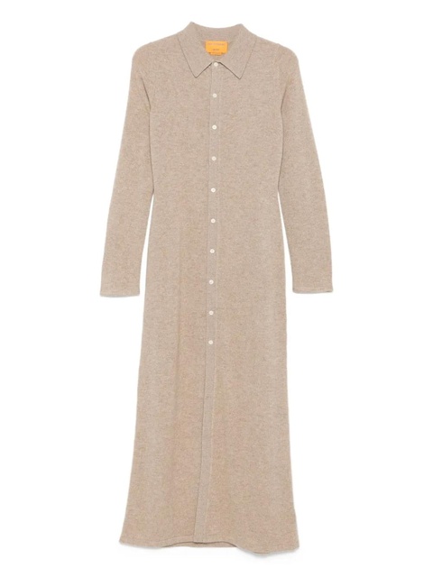 Guest In Residence cashmere buttoned-front shirt midi day dress - Neutrals - zdjęcie produktu nr 1