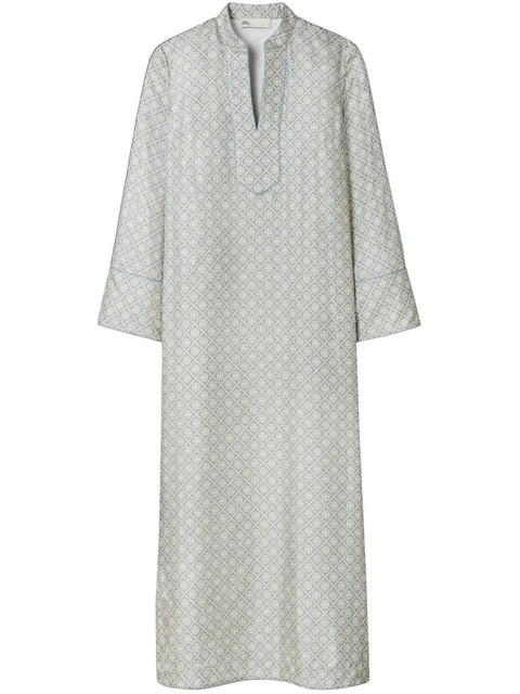 Tory Burch T-monogram silk kaftan - Grey - zdjęcie produktu nr 1