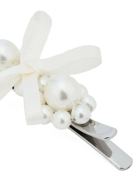 Simone Rocha pearl bow hair clip - White - zdjęcie produktu nr 1