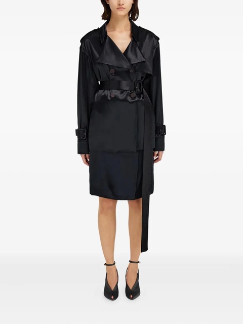 Ferragamo satin double-breasted trench coat - Black - zdjęcie produktu nr 2