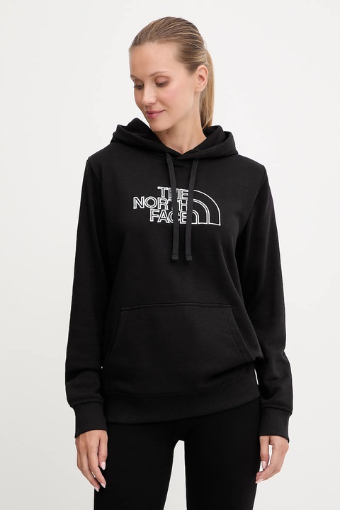 The North Face bluza Drew Peak Light damska kolor czarny z kapturem wzorzysta NF0A8C1DKY41 - zdjęcie produktu nr 1