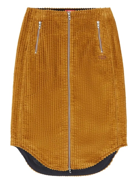 Diesel O-LLIPOP zip-front corduroy midi skirt - Brown - zdjęcie produktu nr 1