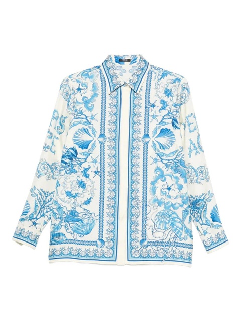 Versace seashell-print shirt - Blue - zdjęcie produktu nr 1