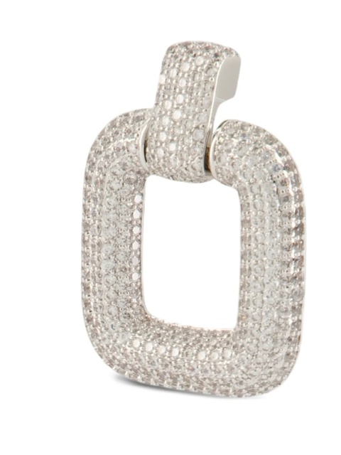 Self-Portrait crystal square earrings - Silver - zdjęcie produktu nr 1