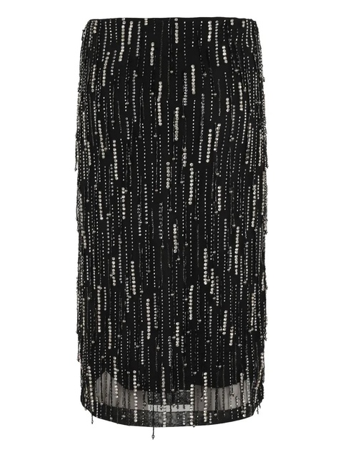 PINKO beaded fringe midi skirt - Black - zdjęcie produktu nr 1