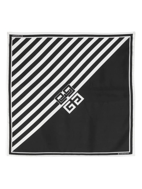Givenchy 4G striped silk scarf - Black - zdjęcie produktu nr 1