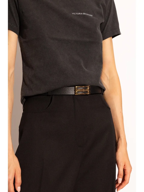 Victoria Beckham regular Dorian leather belt - Black - zdjęcie produktu nr 1
