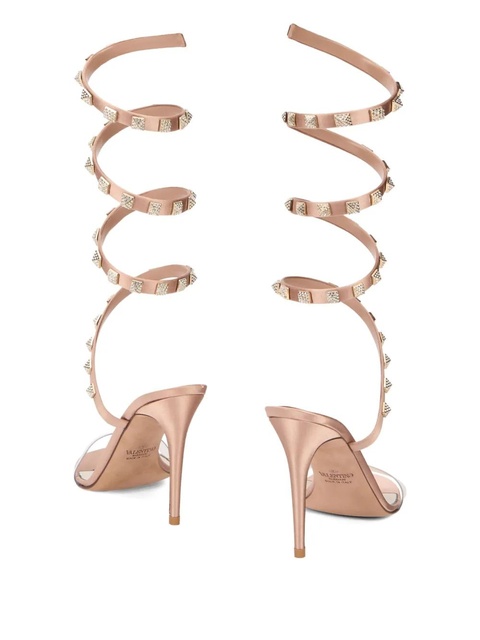 Valentino Garavani 100mm studded spiral sandals - Pink - zdjęcie produktu nr 2
