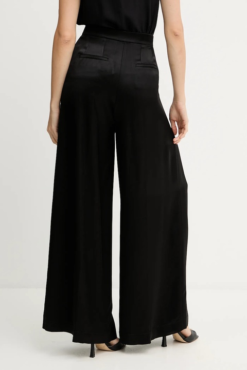 Pinko spodnie damskie kolor czarny szerokie high waist 105716 A1Y5 - zdjęcie produktu nr 2
