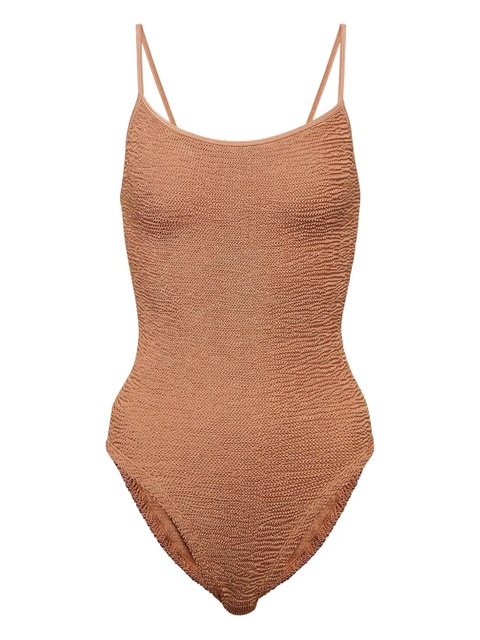 Hunza G spaghetti-strap textured swimsuit - Brown - zdjęcie produktu nr 1