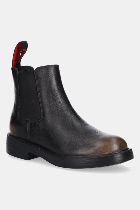 Camper sztyblety skórzane Dean damskie kolor czarny na płaskim obcasie K400761-009 - zdjęcie produktu nr 1