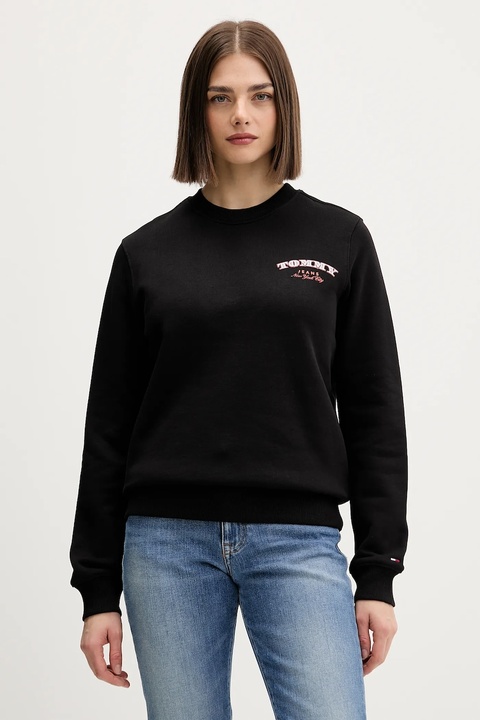 Tommy Jeans bluza bawełniana damska kolor czarny z nadrukiem DW0DW22517 - zdjęcie produktu nr 2