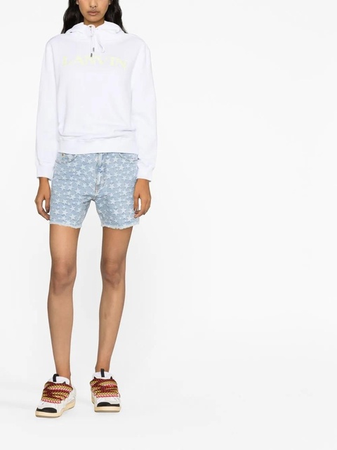 Lanvin embroidered-logo cotton hoodie - White - zdjęcie produktu nr 1