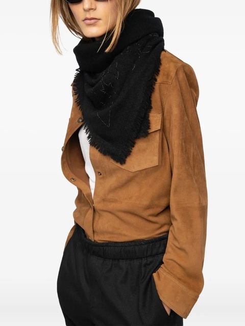 Zadig&Voltaire Stevie Strass fringed scarf - Black - zdjęcie produktu nr 1