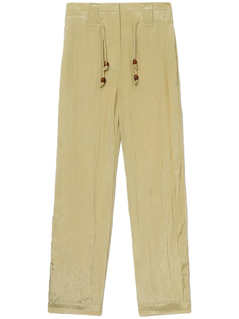 GANNI Shiny Tech drawstring straight-leg trousers - Neutrals - zdjęcie produktu nr 1