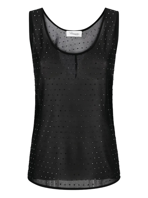 Blumarine crystal-embellished sleeveless top - Black - zdjęcie produktu nr 1