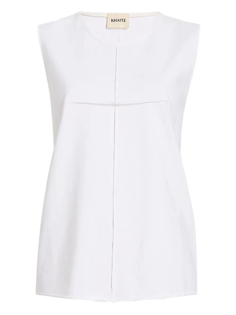 KHAITE Allo crew-neck sleeveless vest - White - zdjęcie produktu nr 1
