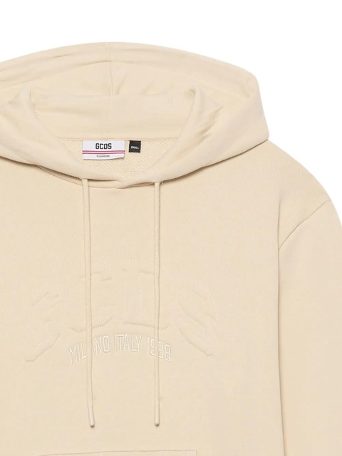 GCDS logo-embossed hoodie - Neutrals - zdjęcie produktu nr 1